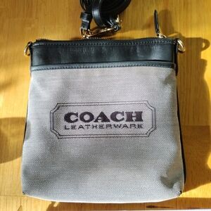 Coach Black and Gray Leatherware Messenger Bag